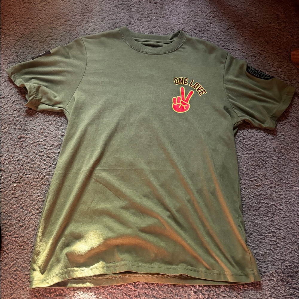 Olive Green 'One Love' T-Shirt